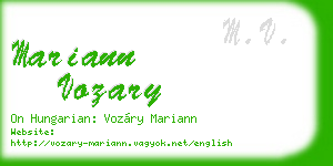 mariann vozary business card
